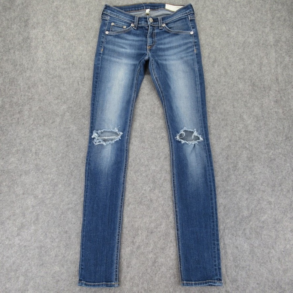 Rag & Bone Womens Distressed Skinny Jean Size 25 (Measures 27x28.5) - Picture 1 of 15